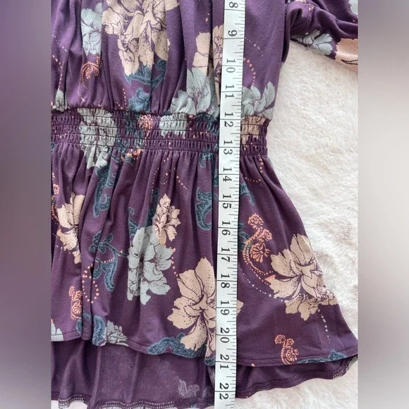 Free People Glenside Floral Print Blouse Top Tunic Size Medium - Picture 6 of 9